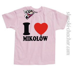 I love Mikołów koszulka dziecięca z nadrukiem - light pink