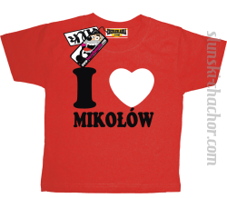 I love Mikołów koszulka dziecięca z nadrukiem - red