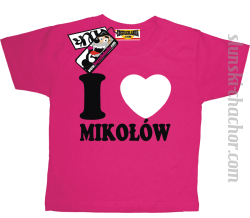 I love Mikołów koszulka dziecięca z nadrukiem - pink
