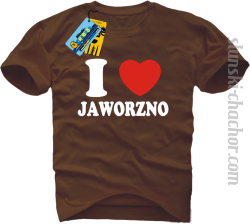 I love Jaworzno koszulka męska z nadrukiem - brown