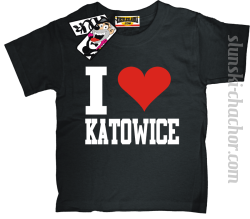 I love Katowice koszulka dziecięca z nadrukiem - black
