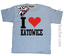 I love Katowice koszulka dziecięca z nadrukiem - ash