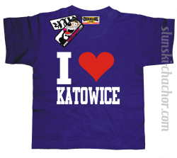 I love Katowice koszulka dziecięca z nadrukiem - purple