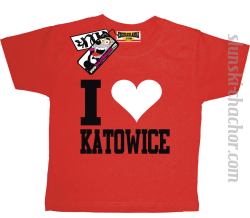 I love Katowice koszulka dziecięca z nadrukiem - red