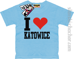 I love Katowice koszulka dziecięca z nadrukiem - sky blue