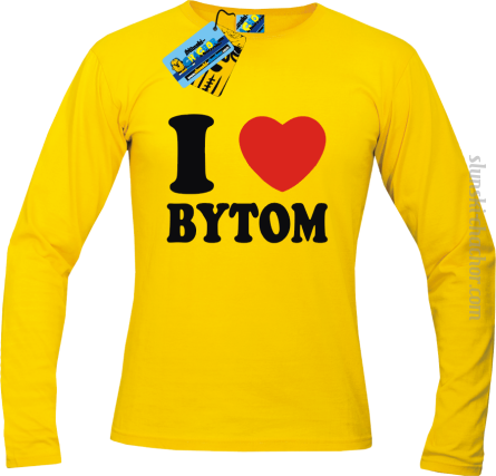 I love Bytom longsleeve z nadrukiem - yellow