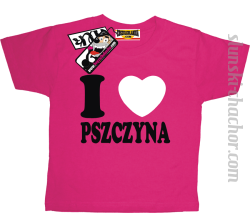 I love Pszczyna koszulka dziecięca z nadrukiem - pink