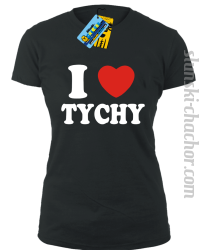 I love Tychy koszulka damska z nadrukiem - black