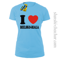 I love Bielsko-Biała - koszulka damska - błękitny