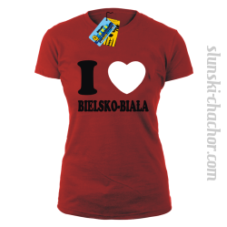 I love Bielsko-Biała - koszulka damska - czerwony