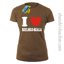 I love Bielsko-Biała - koszulka damska - brązowy