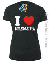 I love Bielsko-Biała - koszulka damska - czarny