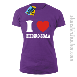 I love Bielsko-Biała - koszulka damska - fioletowy