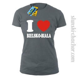 I love Bielsko-Biała - koszulka damska - szary