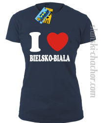 I love Bielsko-Biała - koszulka damska - granatowy