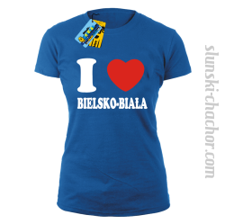 I love Bielsko-Biała - koszulka damska - niebieski