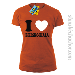 I love Bielsko-Biała - koszulka damska - pomarańczowy