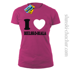 I love Bielsko-Biała - koszulka damska - różowy
