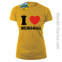 I love Bielsko-Biała - koszulka damska - żółty