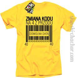 Zmiana Kodu na 4 z przodu - Koszulka męska żółta 