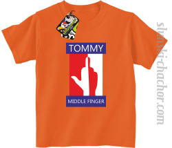 Tommy Middle Finger - Koszulka dziecięca pomarańcz