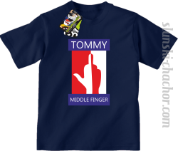 Tommy Middle Finger - Koszulka dziecięca granat