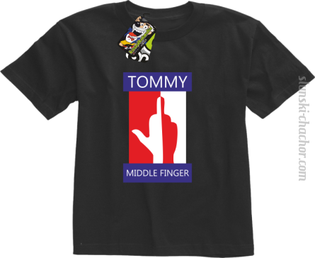 Tommy Middle Finger - Koszulka dziecięca czarny