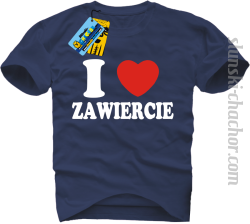 I love Zawiercie koszulka męska z nadrukiem - navy blue
