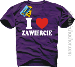 I love Zawiercie koszulka męska z nadrukiem - purple