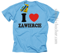 I love Zawiercie koszulka męska z nadrukiem - sky blue