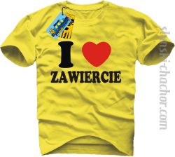 I love Zawiercie koszulka męska z nadrukiem - yellow