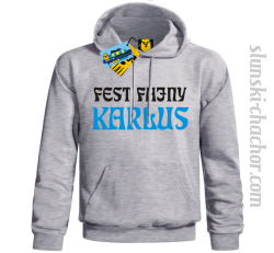 Fest Fajny Karlus - bluza męska z kapturem - melanżowy