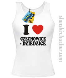 I love Czechowice - Dziedzice top damski z nadrukiem - white