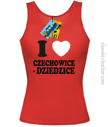 I love Czechowice - Dziedzice top damski z nadrukiem - red