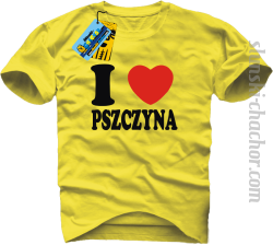 I love Pszczyna koszulka męska z nadrukiem - yellow