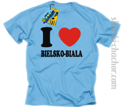 I love Bielsko-Biała koszulka męska z nadrukiem - sky blue