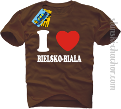 I love Bielsko-Biała koszulka męska z nadrukiem - brown