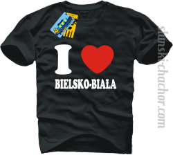 I love Bielsko-Biała koszulka męska z nadrukiem - black