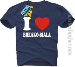 I love Bielsko-Biała koszulka męska z nadrukiem - navy blue