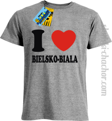 I love Bielsko-Biała koszulka męska z nadrukiem - ash