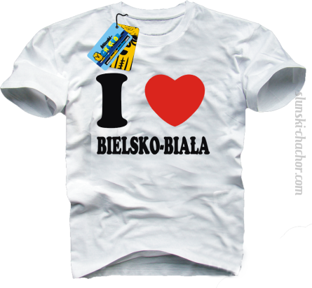 I love Bielsko-Biała koszulka męska z nadrukiem - white