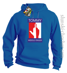 Tommy Middle Finger - Bluza męska z kapturem royal