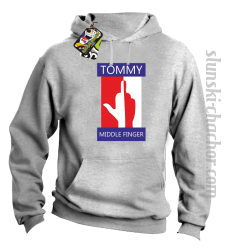 Tommy Middle Finger - Bluza męska z kapturem melanż
