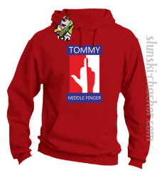 Tommy Middle Finger - Bluza męska z kapturem red