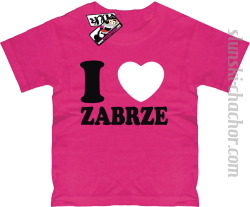 I love Zabrze koszulka dziecięca z nadrukiem - pink