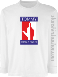 Tommy Middle Finger - Longsleeve dziecięcy biały