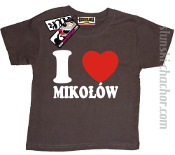 I love Mikołów koszulka dziecięca z nadrukiem - brown