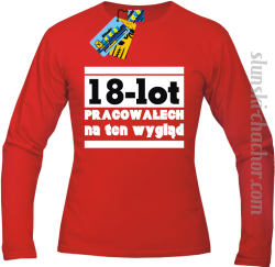 18 lot pracowałech - longsleeve męski - czerwony