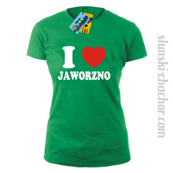 I love Jaworzno koszulka damska z nadrukiem - green