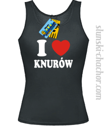 I love Knurów top damski z nadrukiem - black